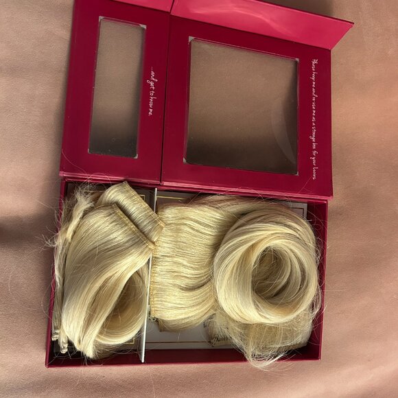 Luxy Hair 20” Clip In Extensions 160g Platinum Blonde Human Hair Set - Picture 2 of 6